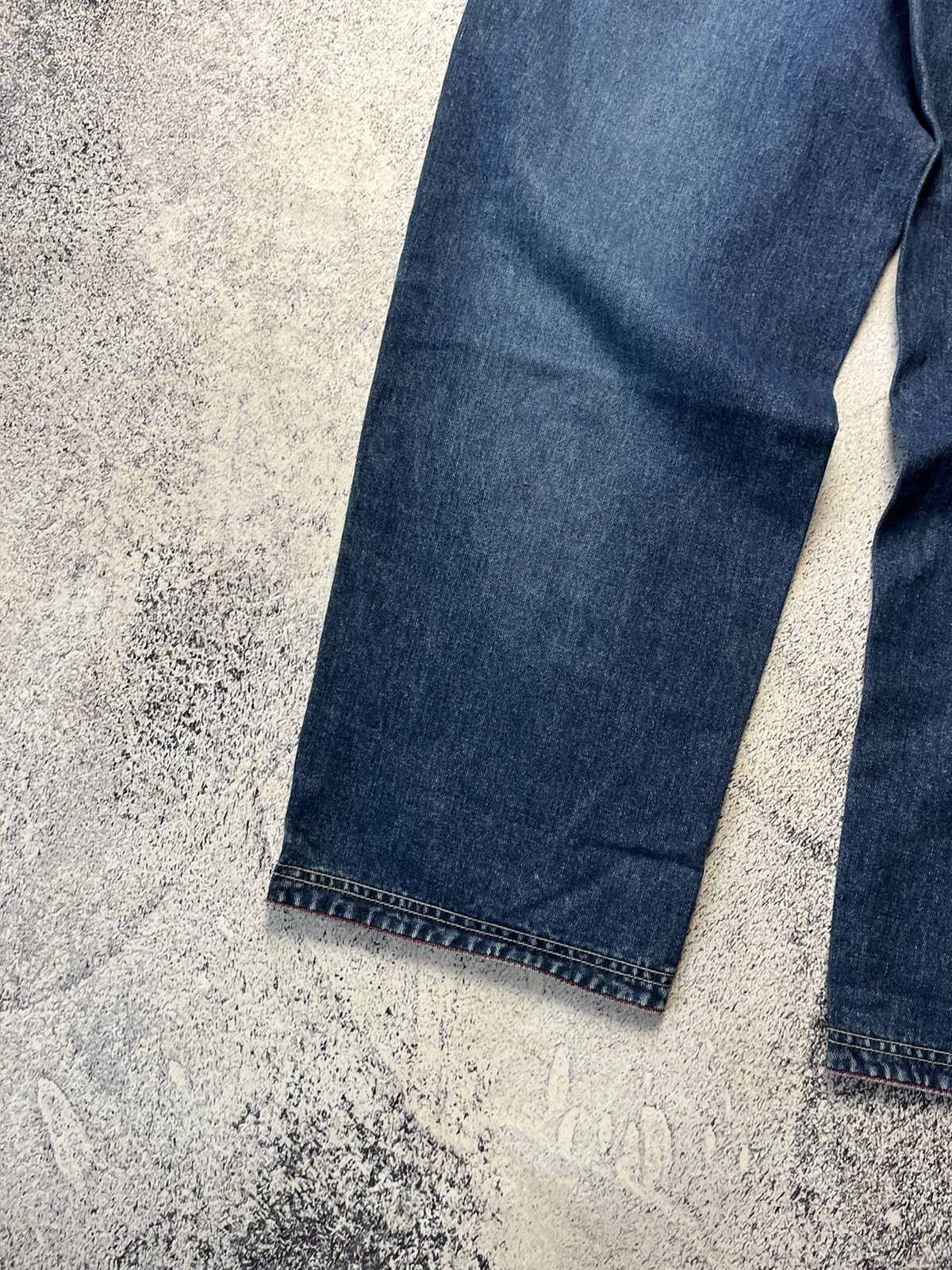 Japanese Brand Vintage Blue Embroidery Baggy Winged Jeans Y2K Size US 32 / EU 48 - 13 Thumbnail