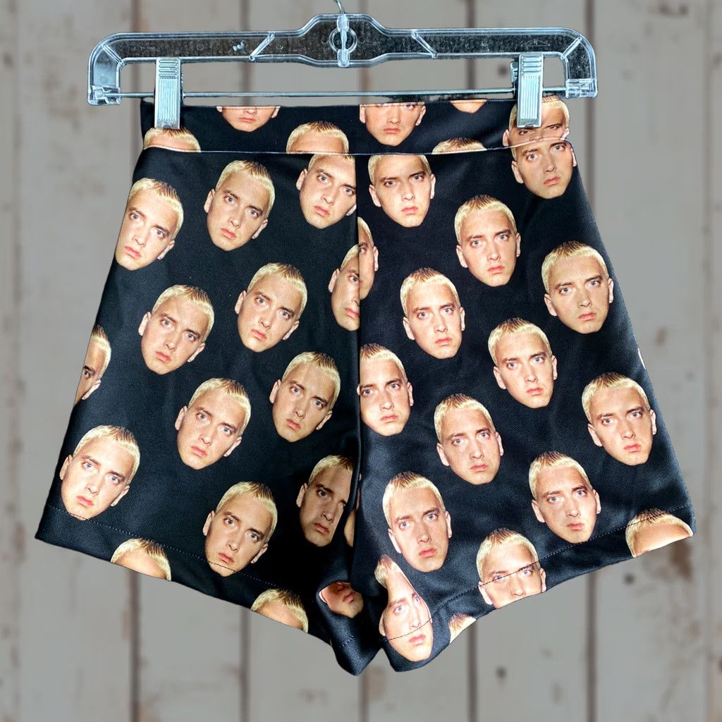 Vintage VINTAGE Eminem Slim Shady All Over Print Womens Booty Shorts XS/S 90s y2k NEW Black Size 28" / US 6 / IT 42 - 1 Thumbnail