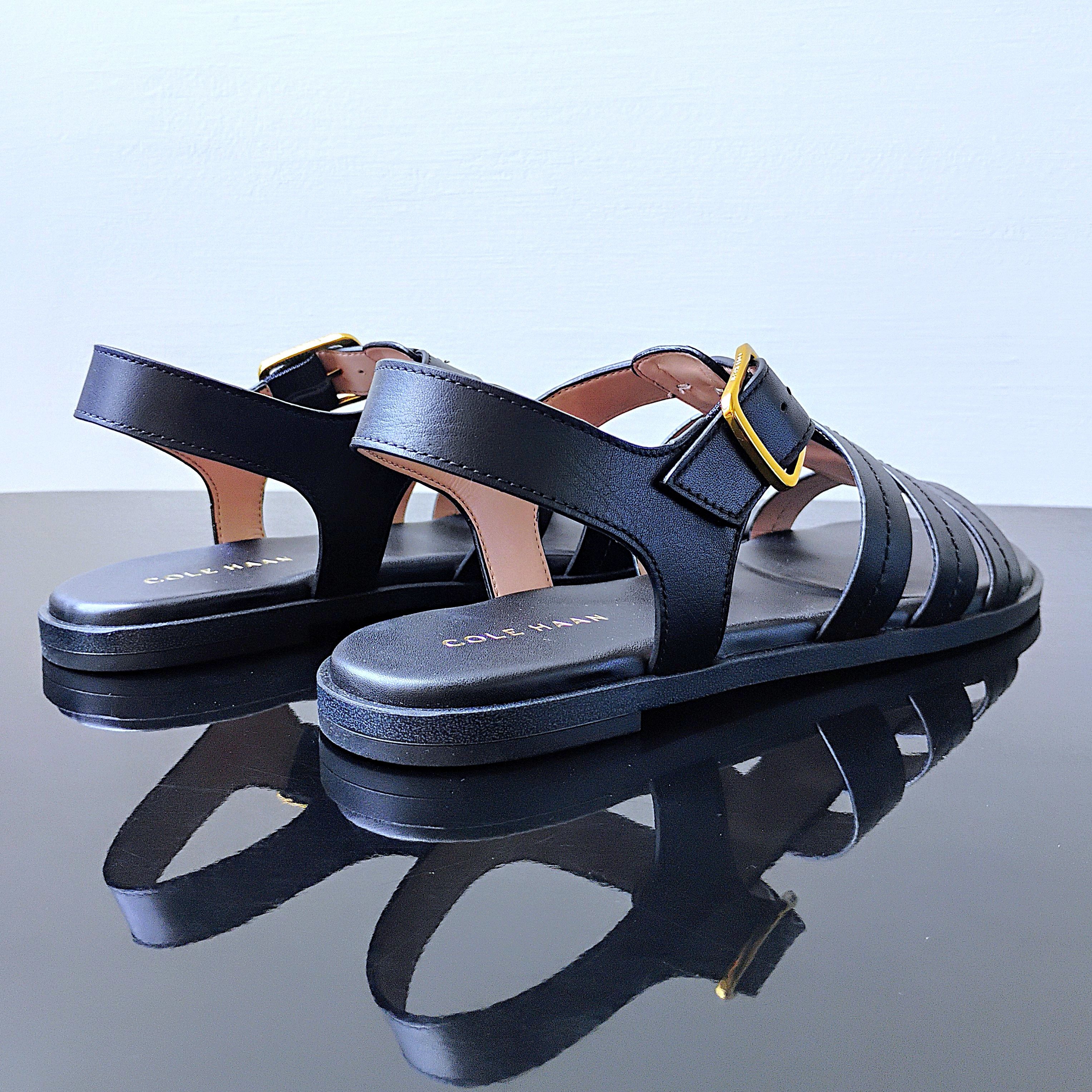 Cole Haan Cole Haan Women's Flynn Fishman Sandals in Amazing Black Size US 7 / IT 37 - 8 Thumbnail