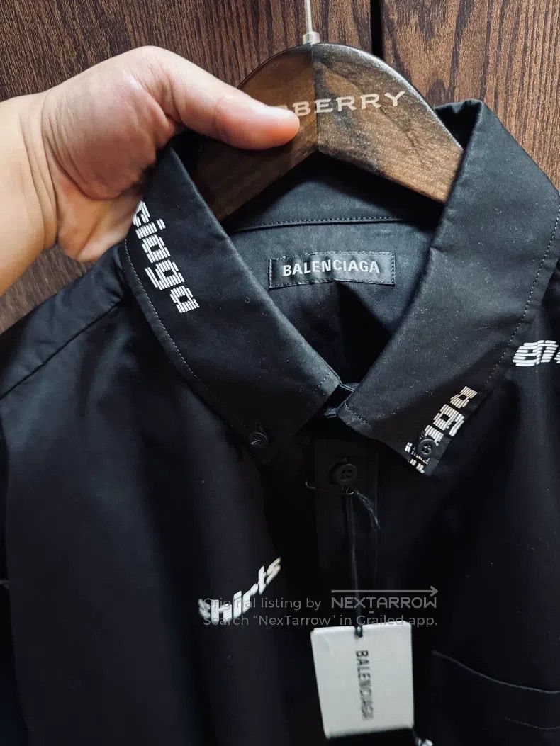 Balenciaga Balenciaga size 37 Logo Letter Printed Short Sleeve Shirt Size US XS / EU 42 / 0 - 3 Thumbnail