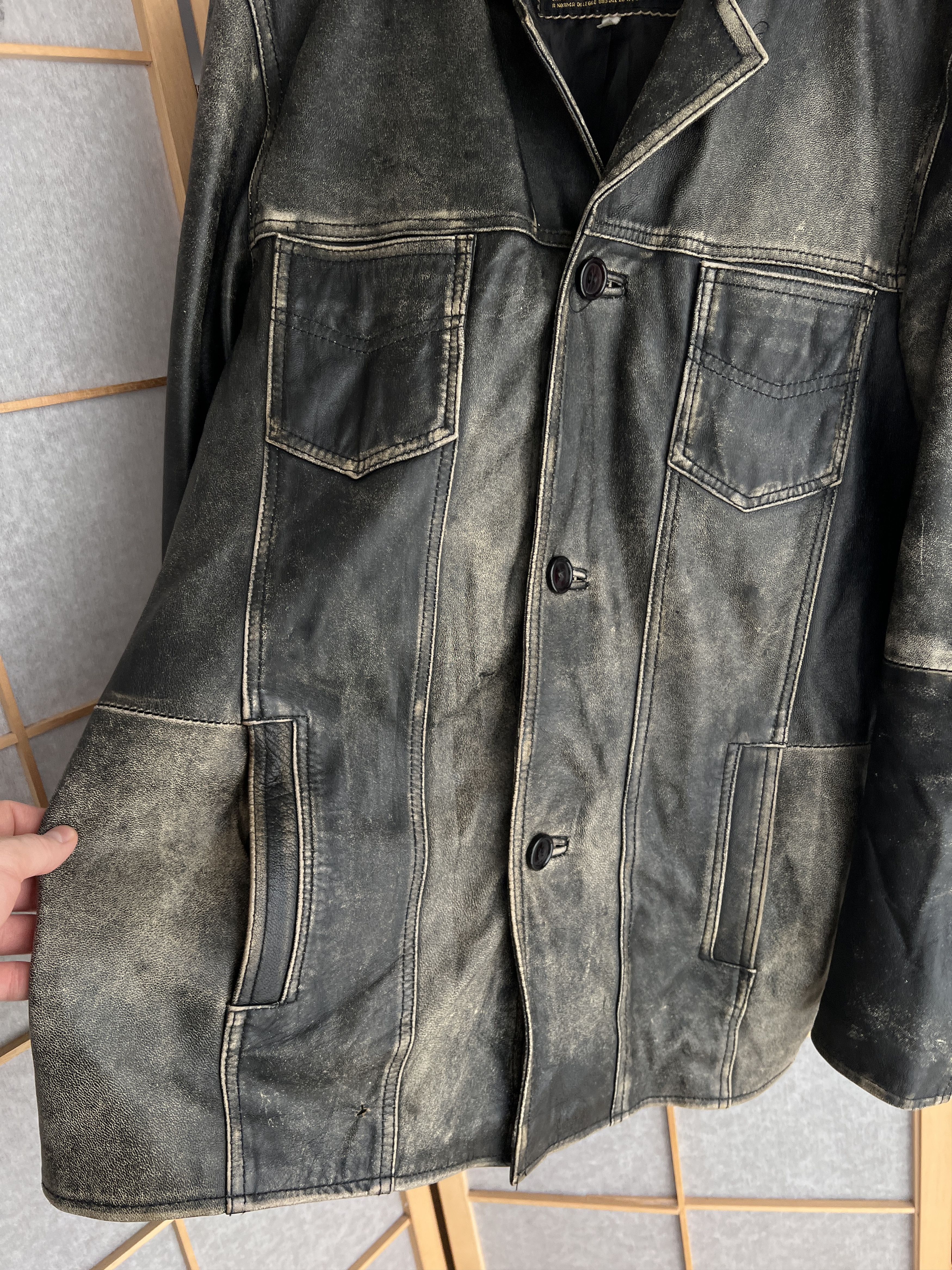 If Six Was Nine Diesel style true faded leather Jacket washed Vintage opium Size US M / EU 48-50 / 2 - 9 Thumbnail