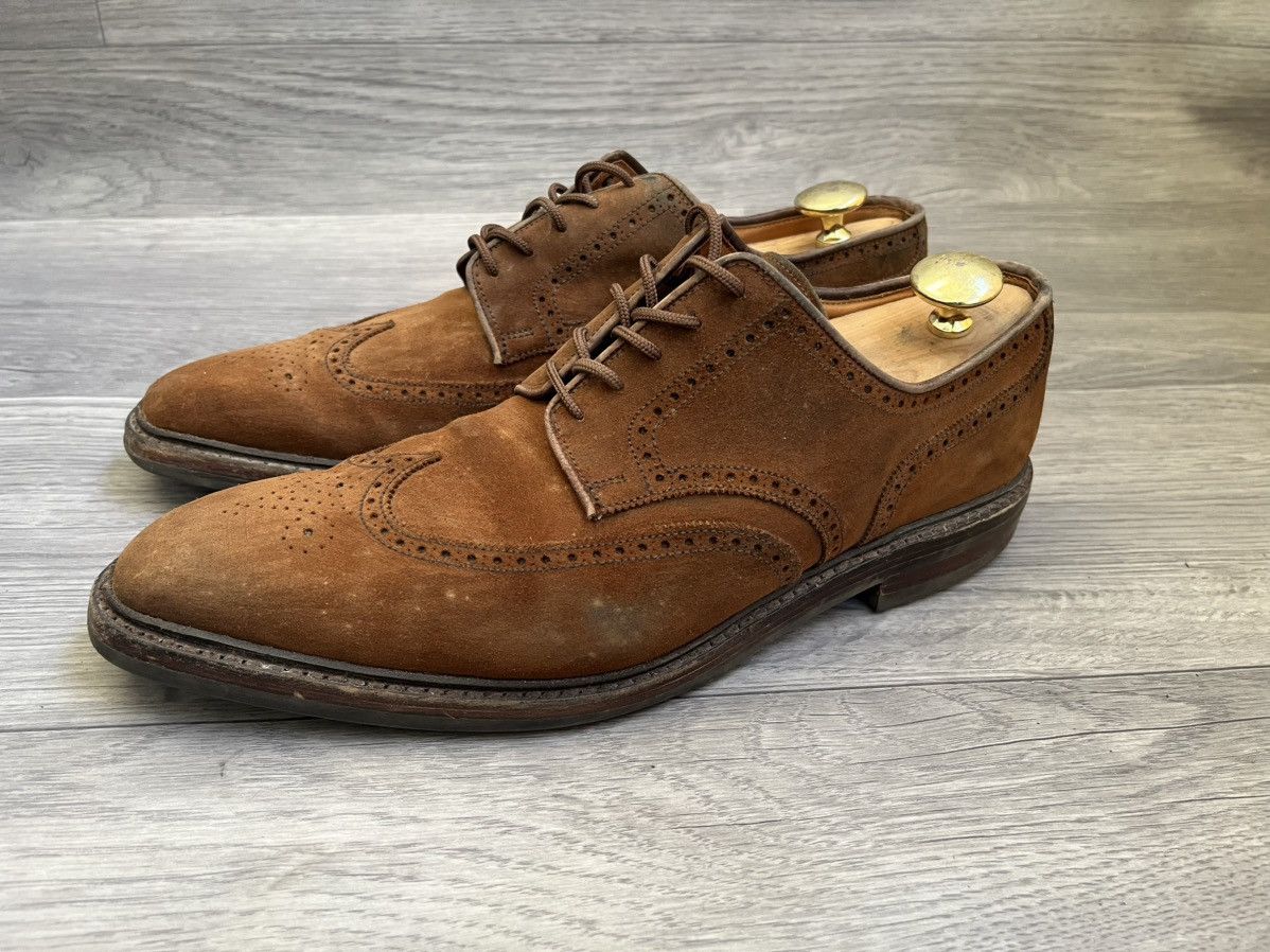 Crockett & Jones Crockett & jones brown suede wingtip oxford leather shoes Size US 10.5 / EU 43-44 - 5 Thumbnail
