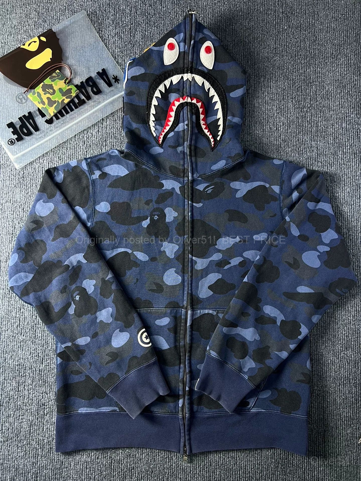 Bape A Bathing Ape Shark Head Camo Full Zip Hoodie BFAJHIJZG | Grailed