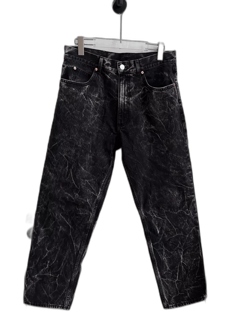 Martine Rose black wavy washed denim pants size L Size US 34 / EU 50 - 1 Thumbnail