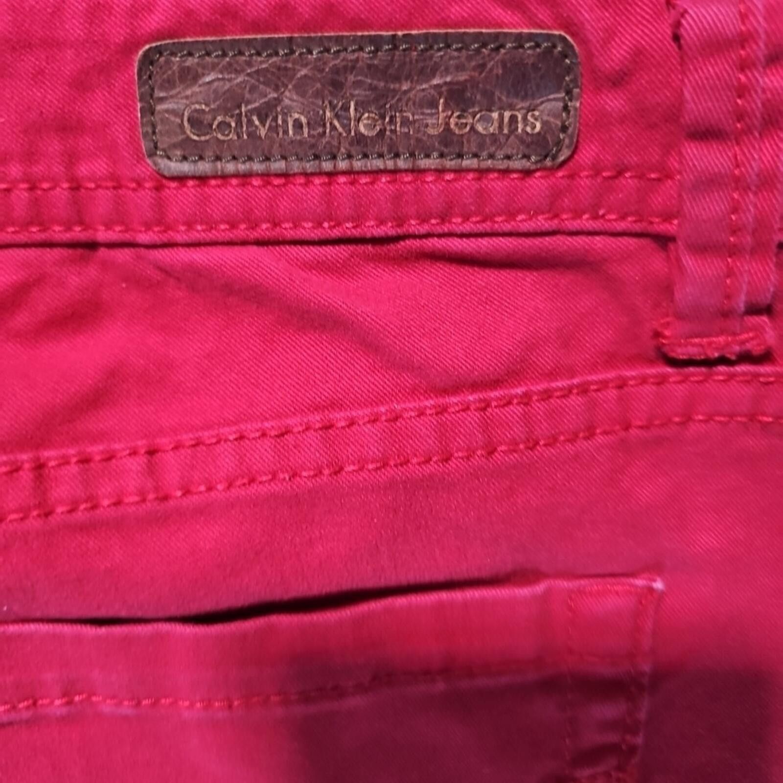 Calvin Klein Calvin Klein Sz 8 Skinny Crop Red Jeans Size 30" / US 8 / IT 44 - 7 Thumbnail
