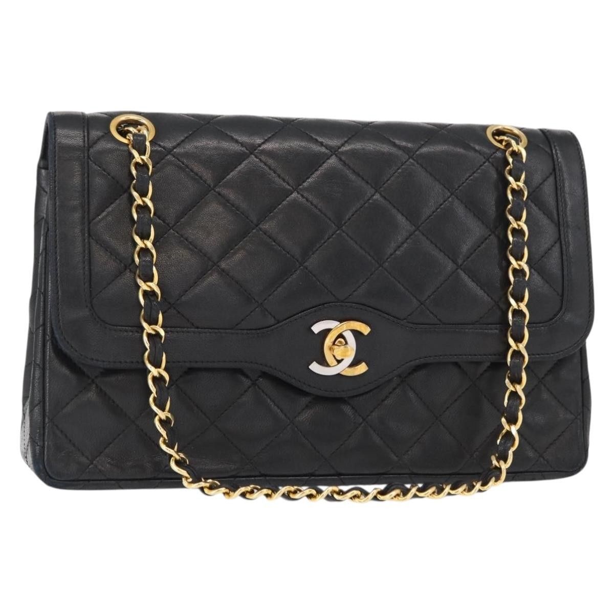 Chanel Chanel Vintage Two Tone CC Flap Bag Quilted Lambskin Size ONE SIZE - 1 Thumbnail