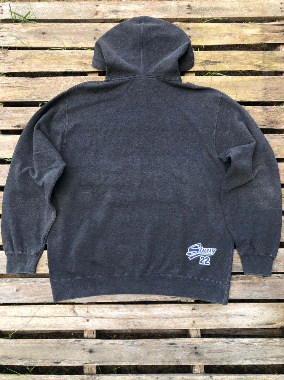 Vintage 90s Stussy New York Hoodie Distressed Made In Usa