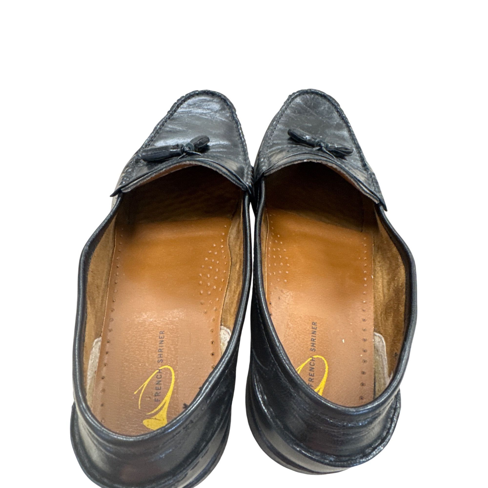 Designer French Shriner Buchanan SKU 7447 Mens Black Leather Tassel L Size US 12 / EU 45 - 10 Thumbnail