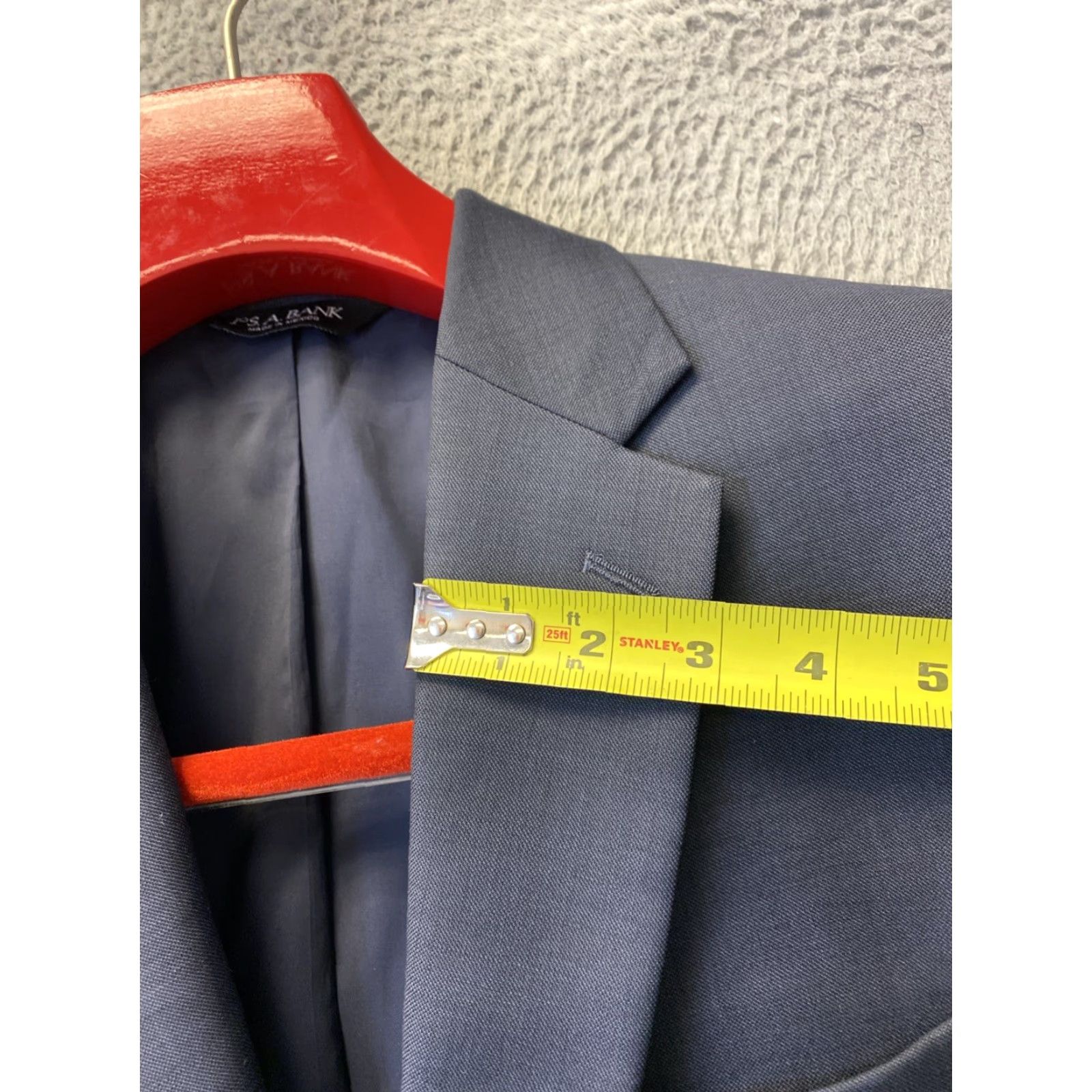 Jos. A. Bank Jos. A. Bank 41 R (36 W) Wool Suit Jacket Navy Blue 149-16 Size 42R - 7 Thumbnail