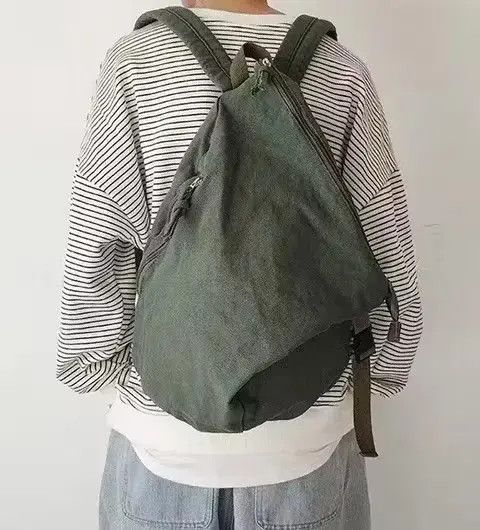 Other Retro y2k irregular canvas backpack aesthetic Size ONE SIZE - 2 Thumbnail