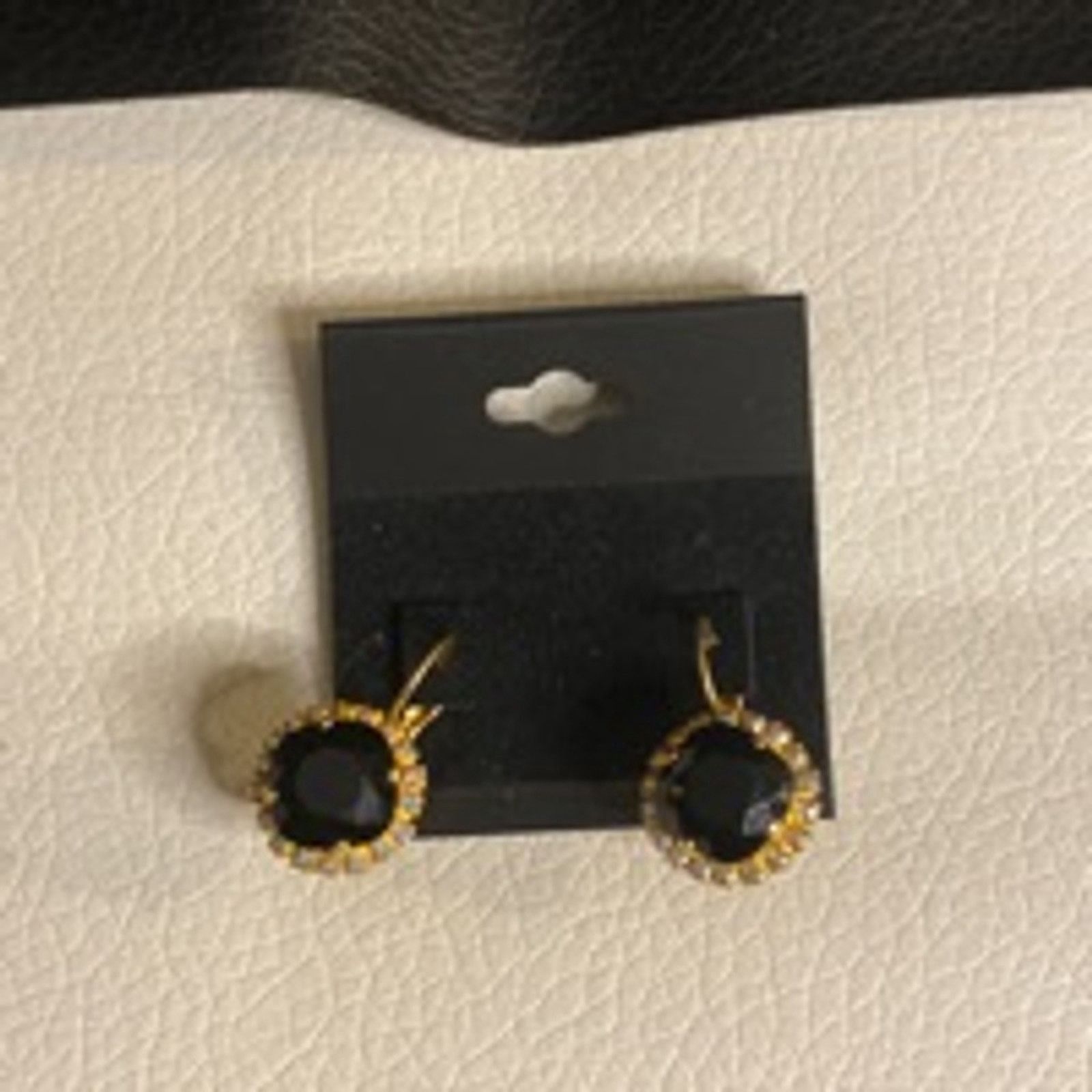 Vintage Vintage Glam Black Crystal Gold Drop Earrings Unbranded Size ONE SIZE - 3 Thumbnail