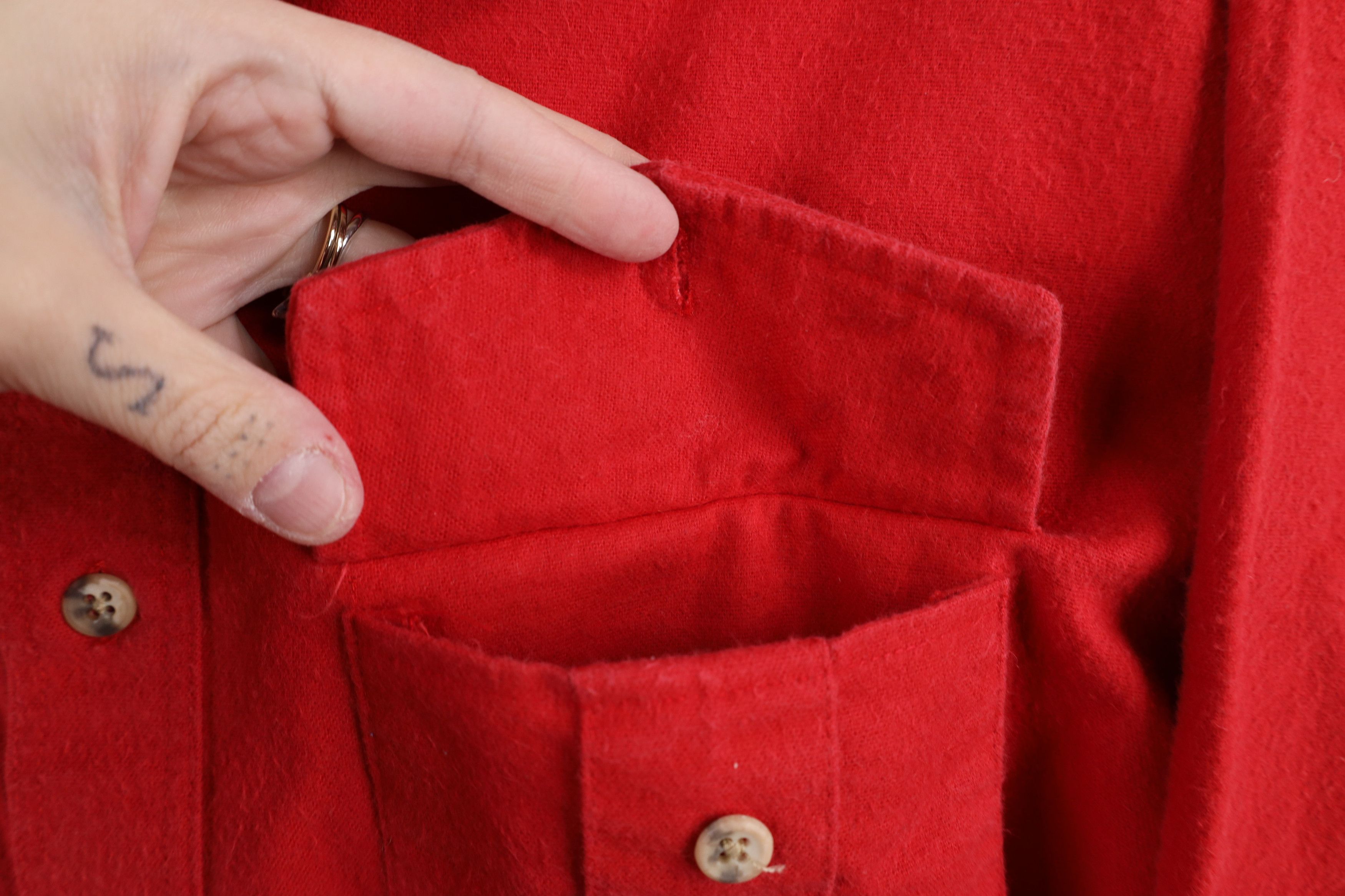 Eddie Bauer Vintage 90s Eddie Bauer Chamois Cloth Button Shirt Red USA Size US XXL / EU 58 / 5 - 6 Thumbnail