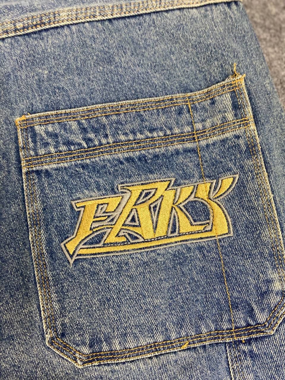 Japanese Brand freaky soul manager baggy denim embroided design Size US 36 / EU 52 - 4 Thumbnail