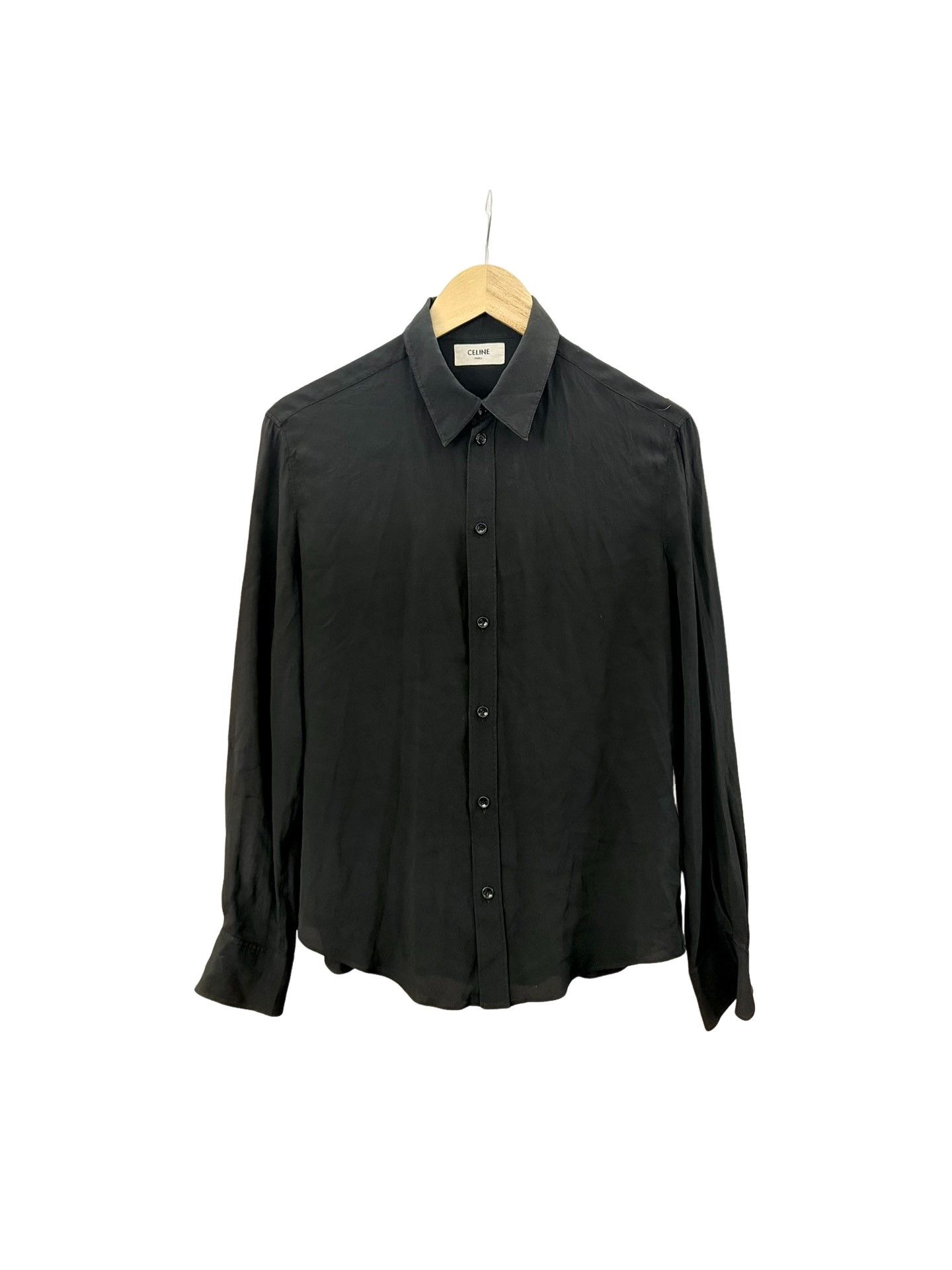 Celine Celine Black Silk Button Up Shirt Size M Size US M / EU 48-50 / 2 - 1 Thumbnail
