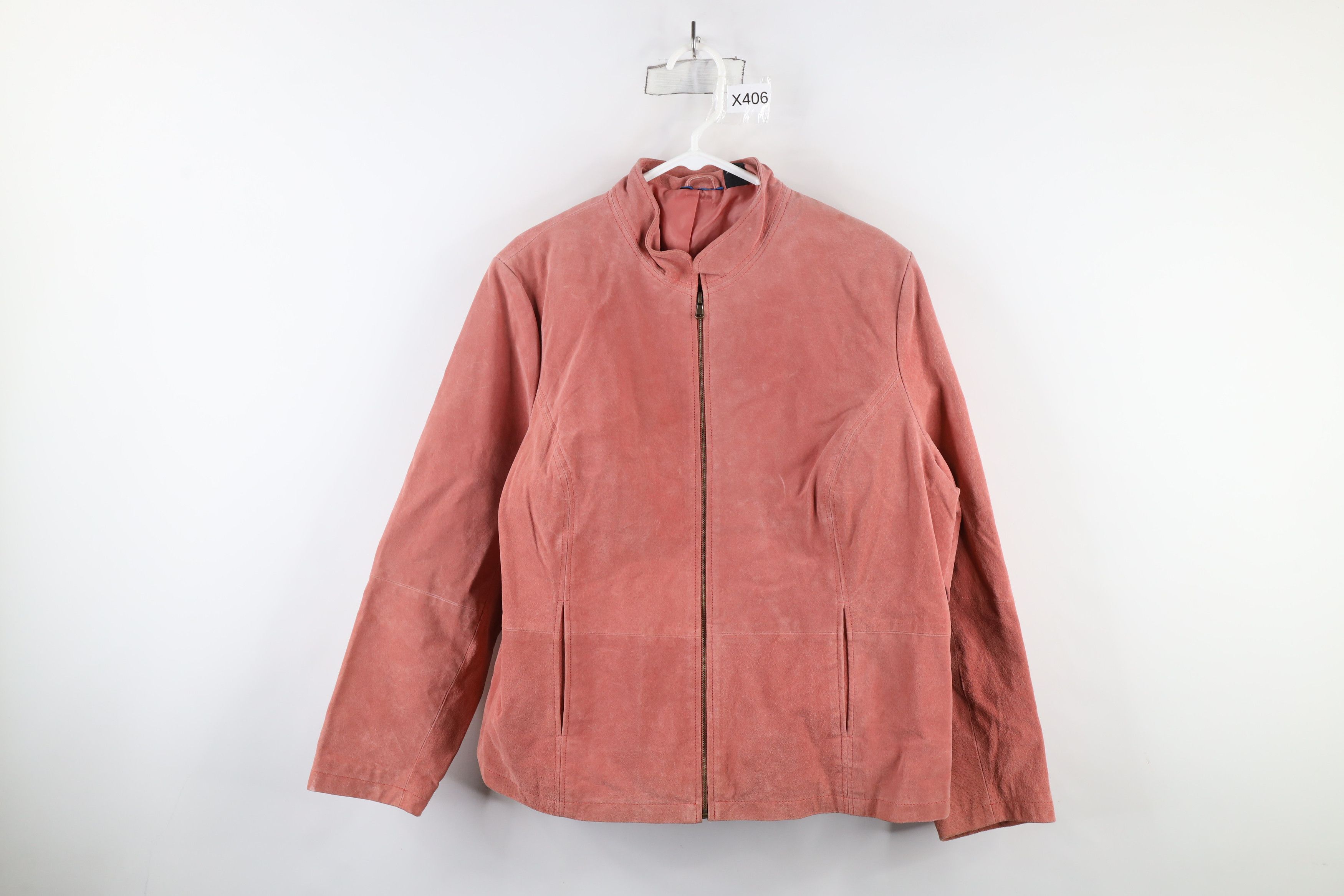 Vintage Vintage 90s Streetwear Leather Cafe Racer Bomber Jacket Pink Size XXL / US 16-18 / IT 52-54 - 1 Thumbnail