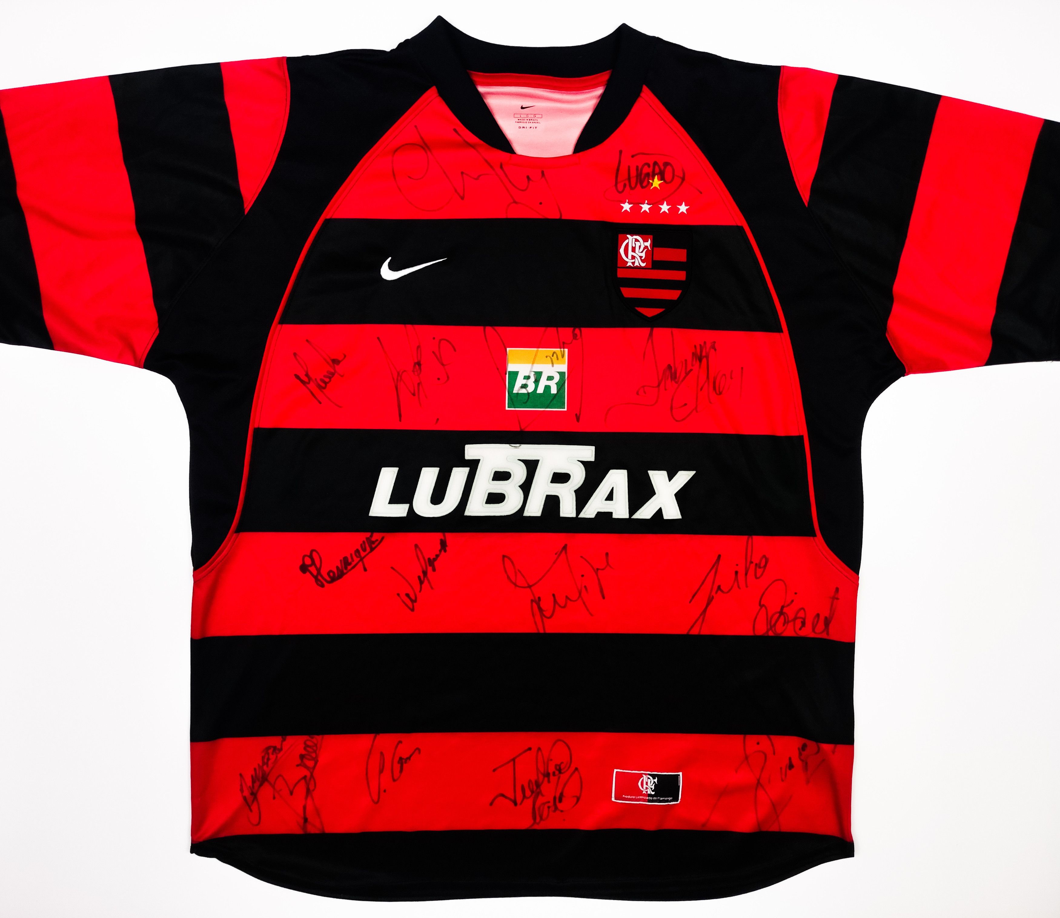 Flamengo 2002 2003 Nike Signed Home Shirt Kit Jersey Brazil