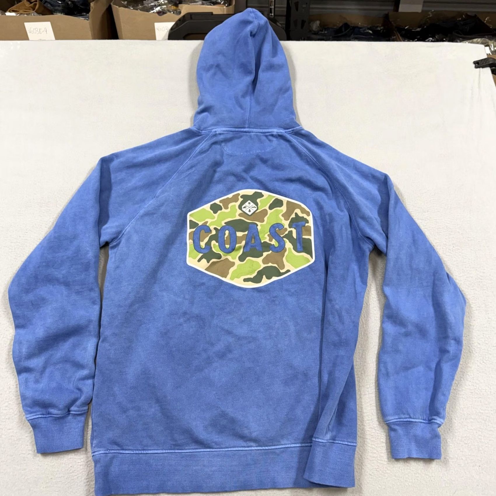 Vintage Coast Hoodie Mens XL Blue Graphic Print Kangaroo Pullover Crew Neck Sweatshirt Size US XL / EU 56 / 4 - 4 Thumbnail
