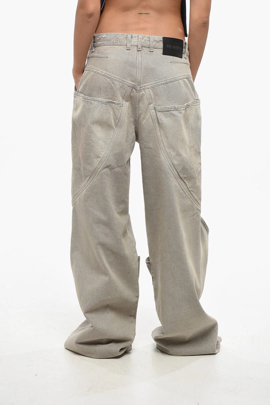 The Attico og1mm0426 Wide-Leg Jeans in Grey Size 28" / US 6 / IT 42 - 2 Thumbnail