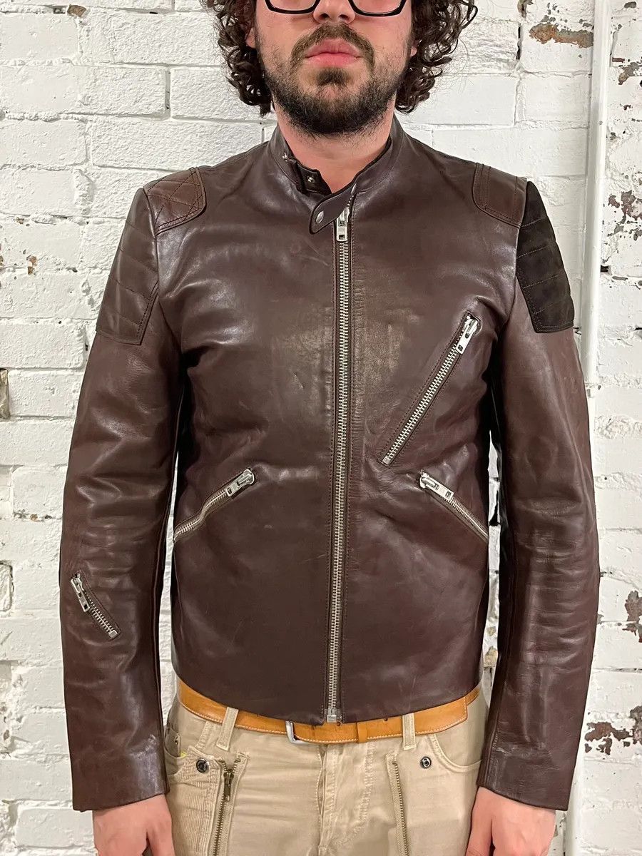 Acne Studios AW2011 Acne Padded Multi-Zips Biker Brown Leather Jacket Size US S / EU 44-46 / 1 - 2 Thumbnail