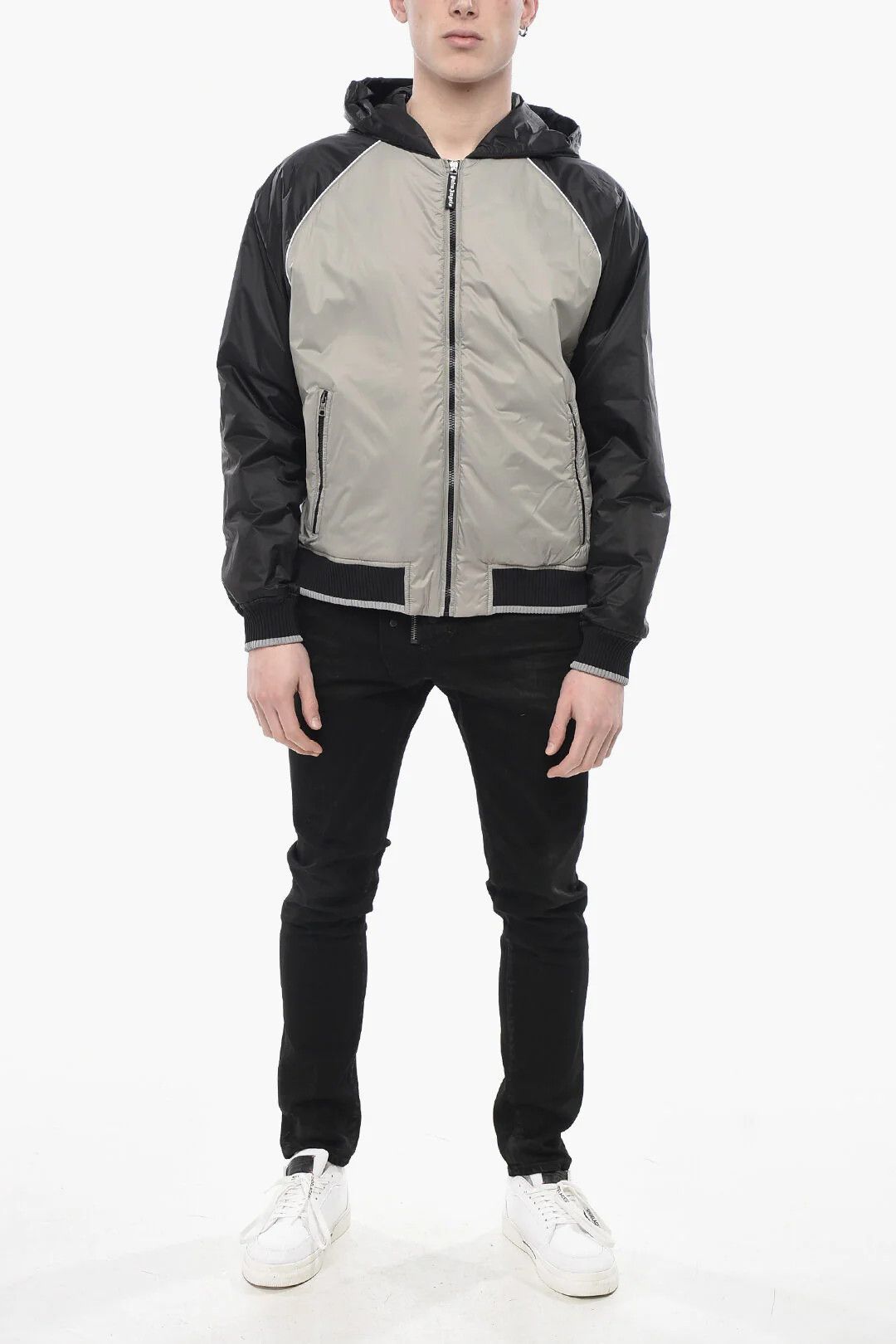 Palm Angels og1mm0326 Two-Tone Nylon Windbreaker Jacket in Grey Size US S / EU 44-46 / 1 - 4 Thumbnail