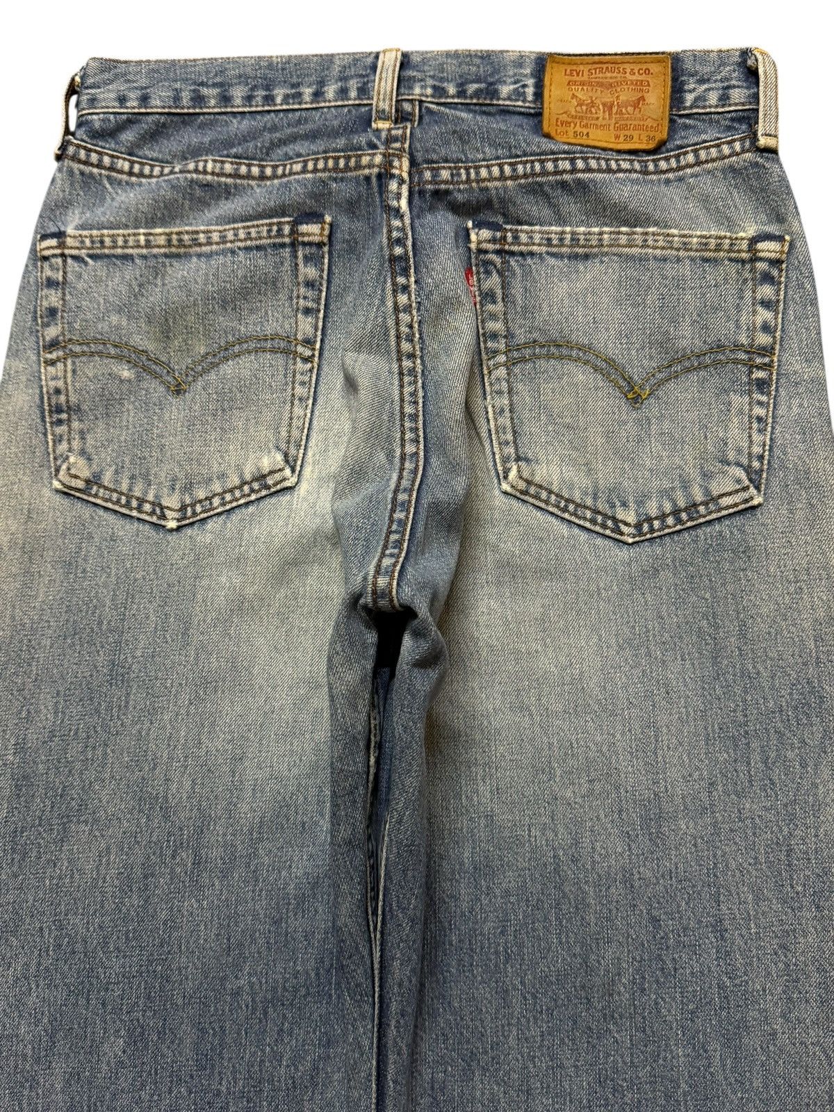 Levi's Vintage 90s Levis 504 Blue Faded Wash Wide Leg Baggy Jeans Size US 29 - 4 Thumbnail