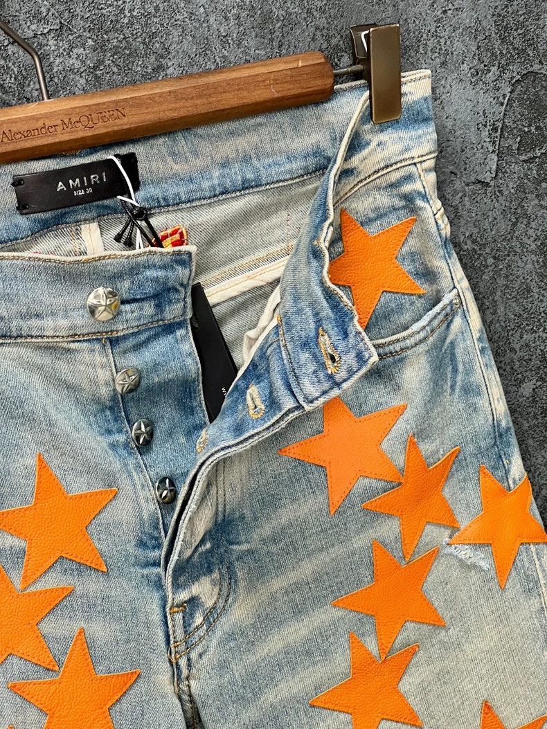 Amiri Amiri Star Leather Logo Washed Jeans Size US 30 / EU 46 - 6 Thumbnail