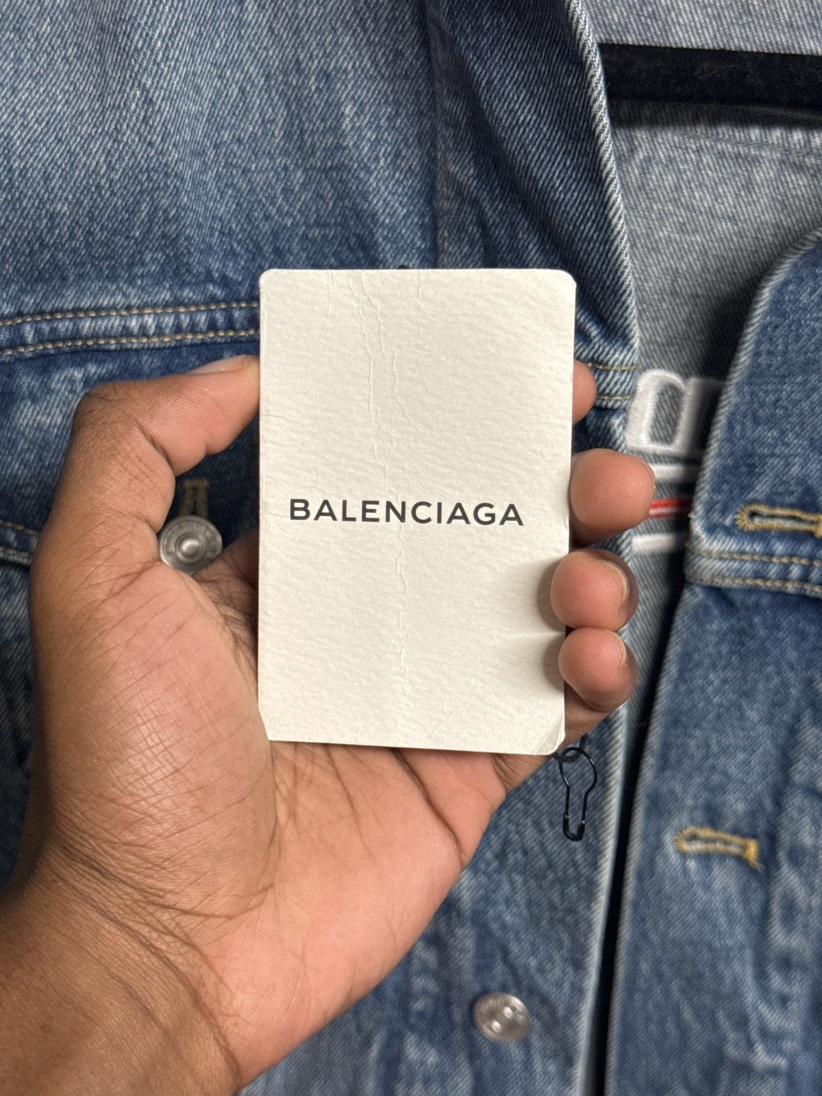 Balenciaga Balenciaga Distressed collar denim jacket Size US S / EU 44-46 / 1 - 9 Thumbnail
