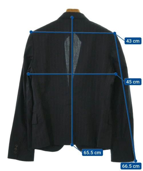Comme des Garcons SHIRT Jacket Stripes Wool 1 Button Flap Pocket Navy x Gray Size US S / EU 44-46 / 1 - 3 Thumbnail