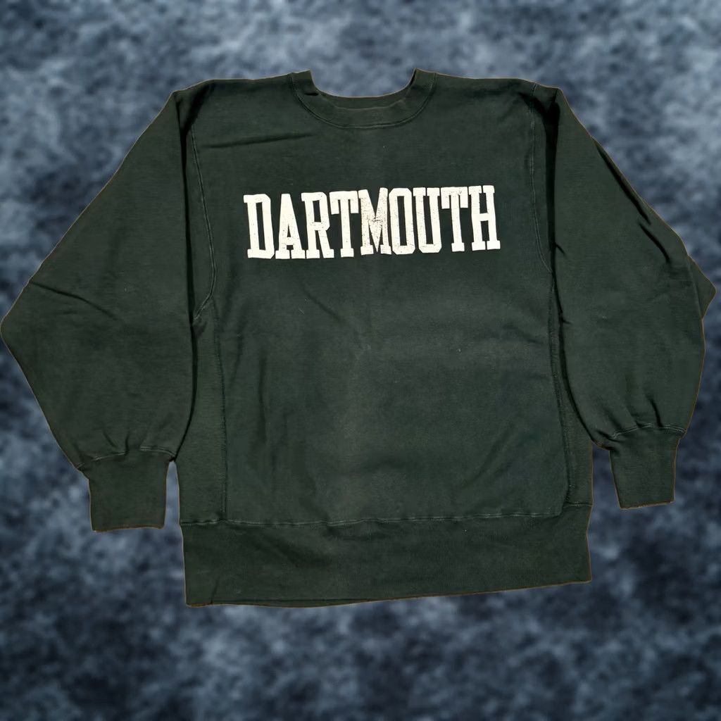 Champion VINTAGE Champion Reverse Weave Sweatshirt Men Large Green 80s 90s College University Graphic Print Pullover Crew Neck Size US L / EU 52-54 / 3 - 1 Thumbnail