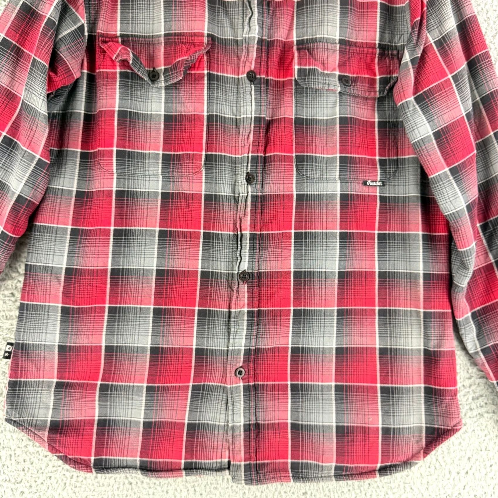 Vintage Fourstar Flannel Shirt Large Red Plaid Thermal Lined Skate Streetwear Mens Size US L / EU 52-54 / 3 - 5 Thumbnail