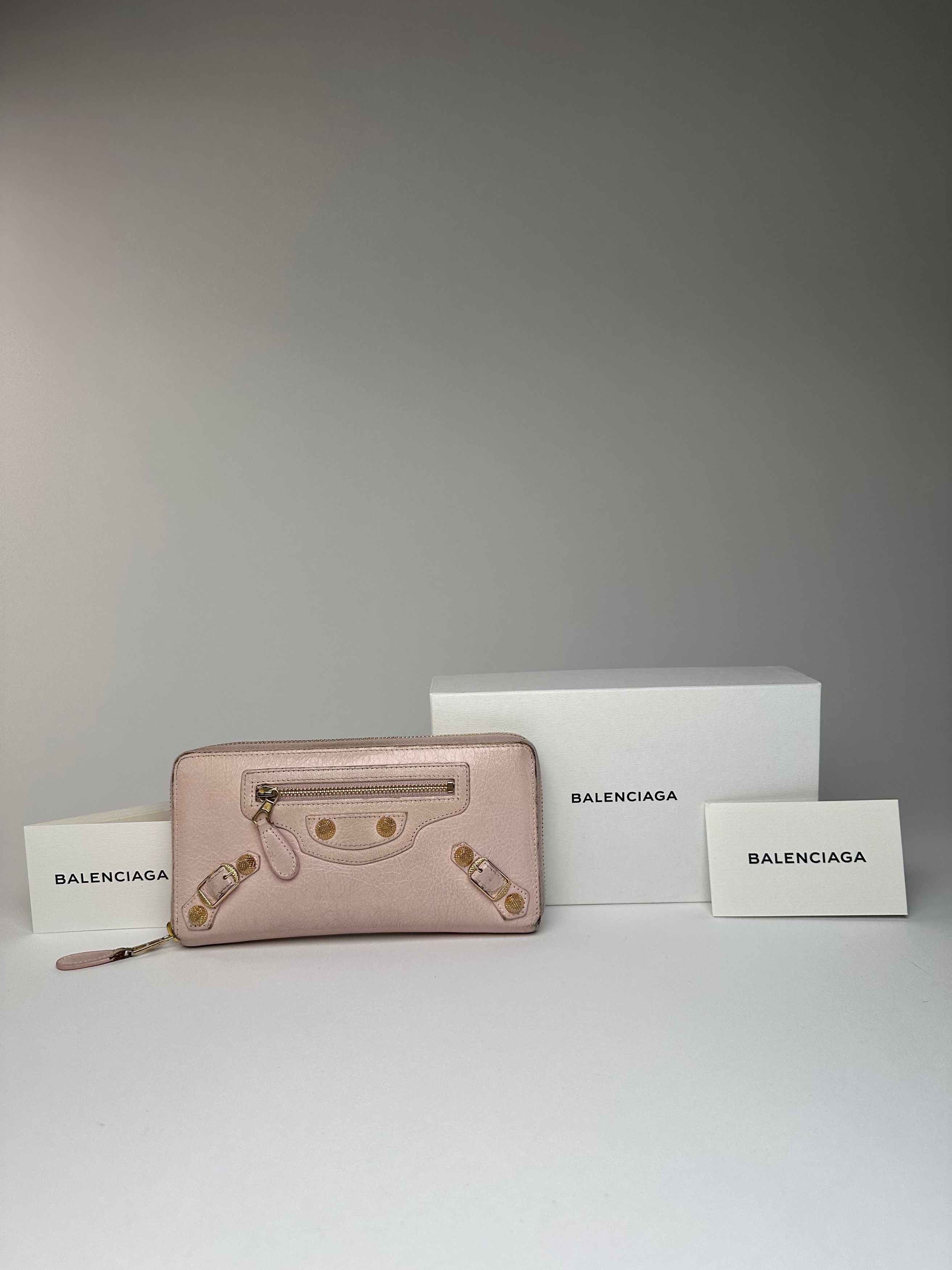 Balenciaga Vintage Leather City Wallet Pink Size ONE SIZE - 1 Thumbnail