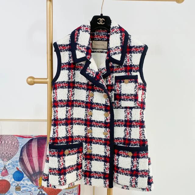 Gucci Gucci Xiaoxiang style patterned tweed vest Size S / US 4 / IT 40 - 1 Thumbnail