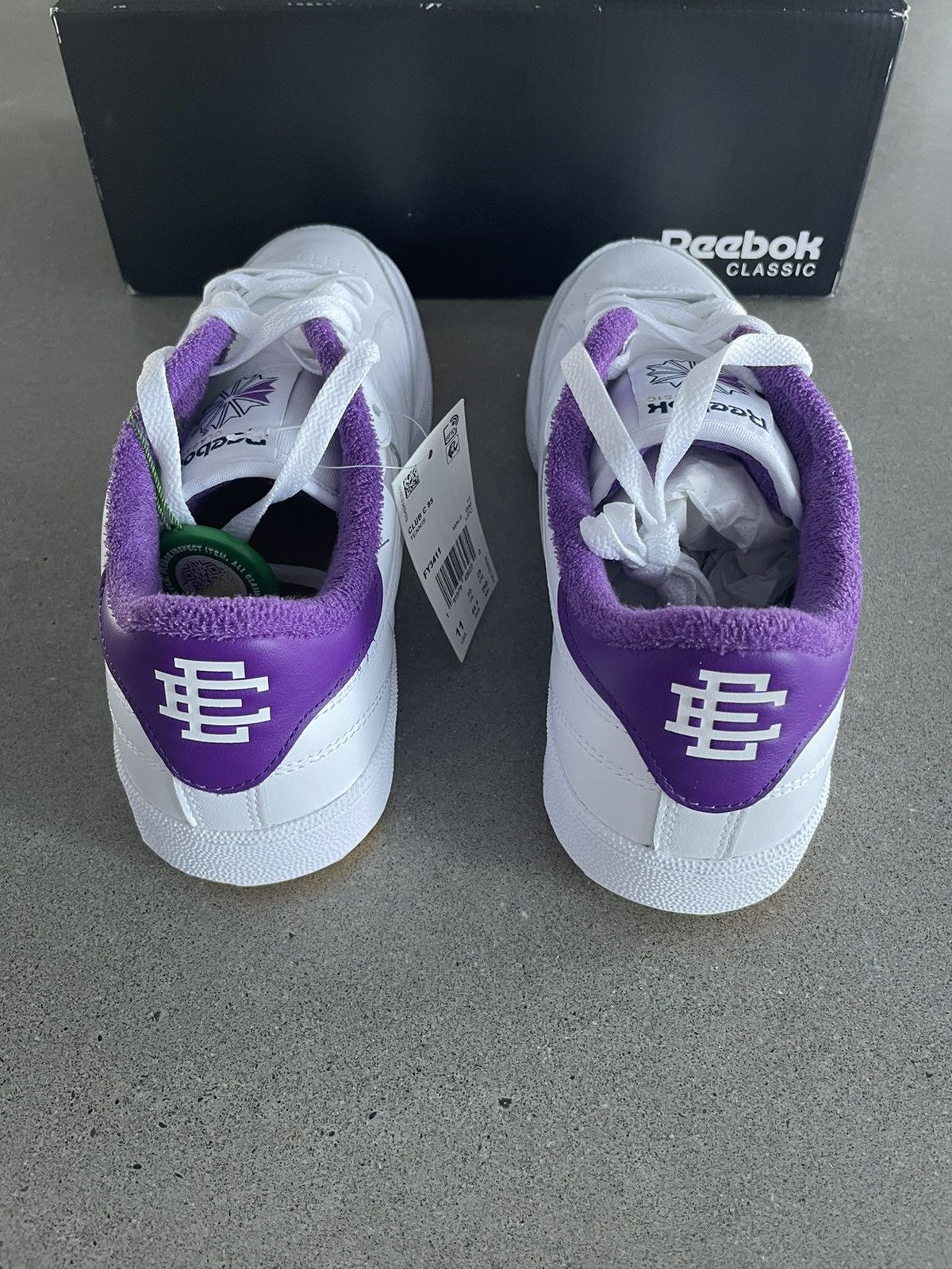Eric Emanuel × Reebok NEW: Reebok x Eric Emanuel Club C 85 "Regal Purple" FY3411 Size US 11 / EU 44 - 6 Thumbnail