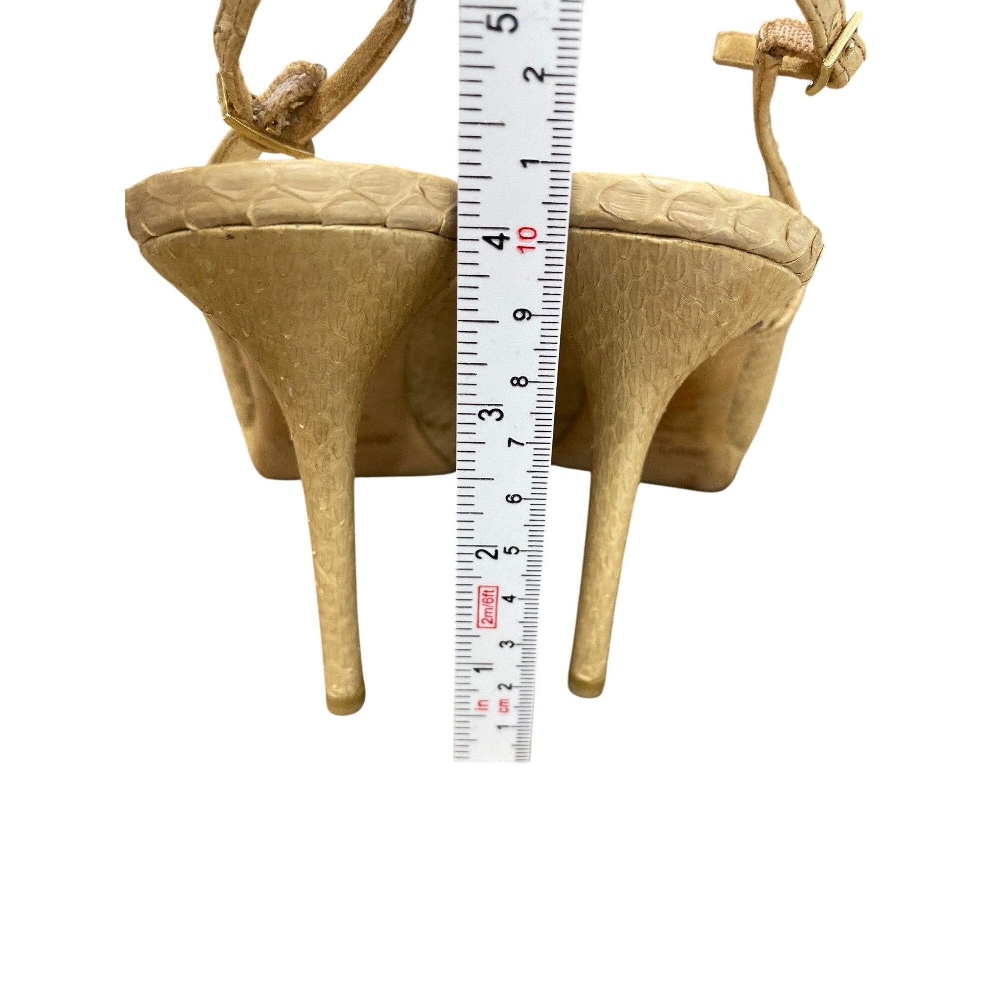 Jimmy Choo Jimmy Choo London womens beige snakeskin slingback leather 4 Size US 9.5 / IT 39.5 - 6 Thumbnail