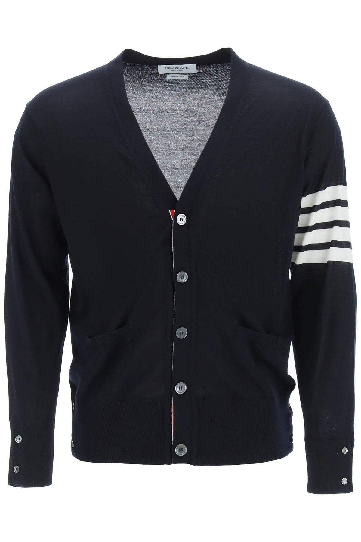 image of Thom Browne 4-Bar Cardigan in Navy, Men's (Size XL)