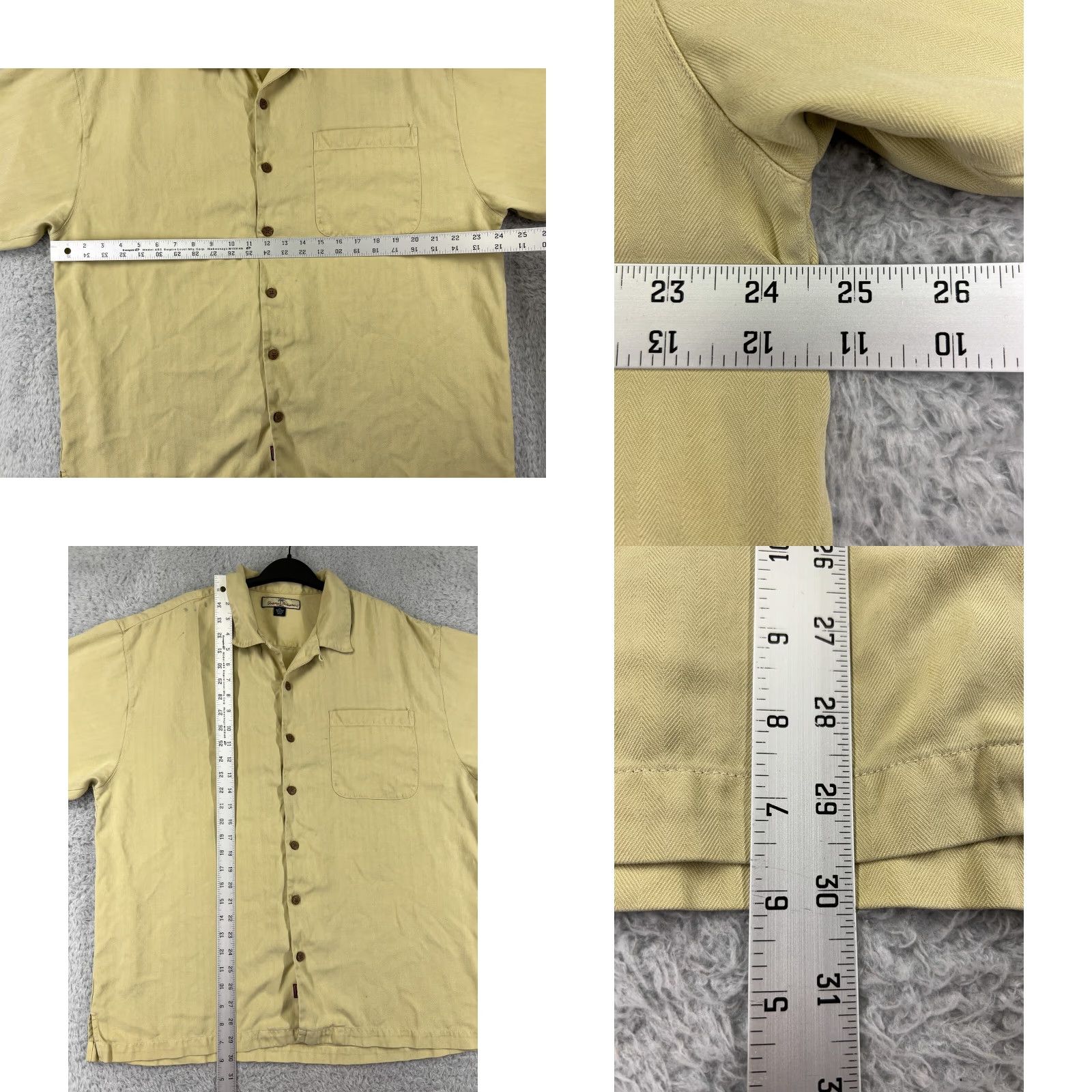 Tommy Bahama Tommy Bahama Shirt Mens XL Yellow Stripe Silk Button-Up Hawaiian Camp Hawaii Aloha Resort Beach Vacation Shirt Mens Size US XL / EU 56 / 4 - 9 Thumbnail