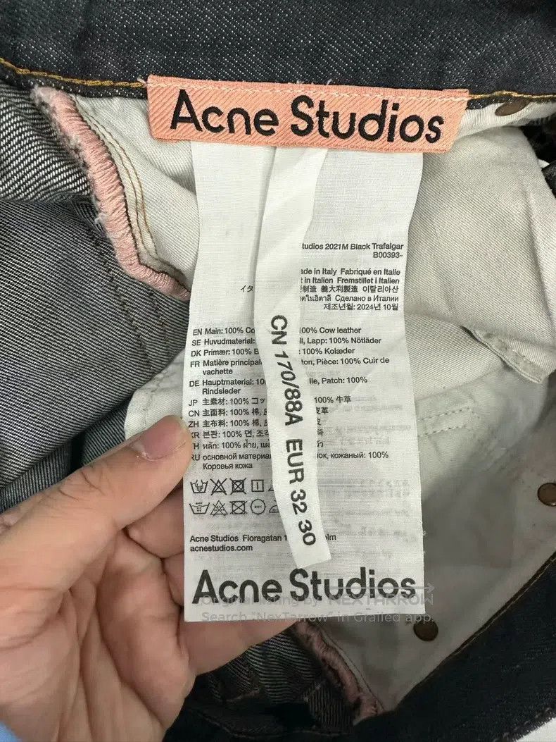 Acne Studios Acne Studios Black, Grey and Yellow Mud Washed Distressed Size US 32 / EU 48 - 4 Thumbnail