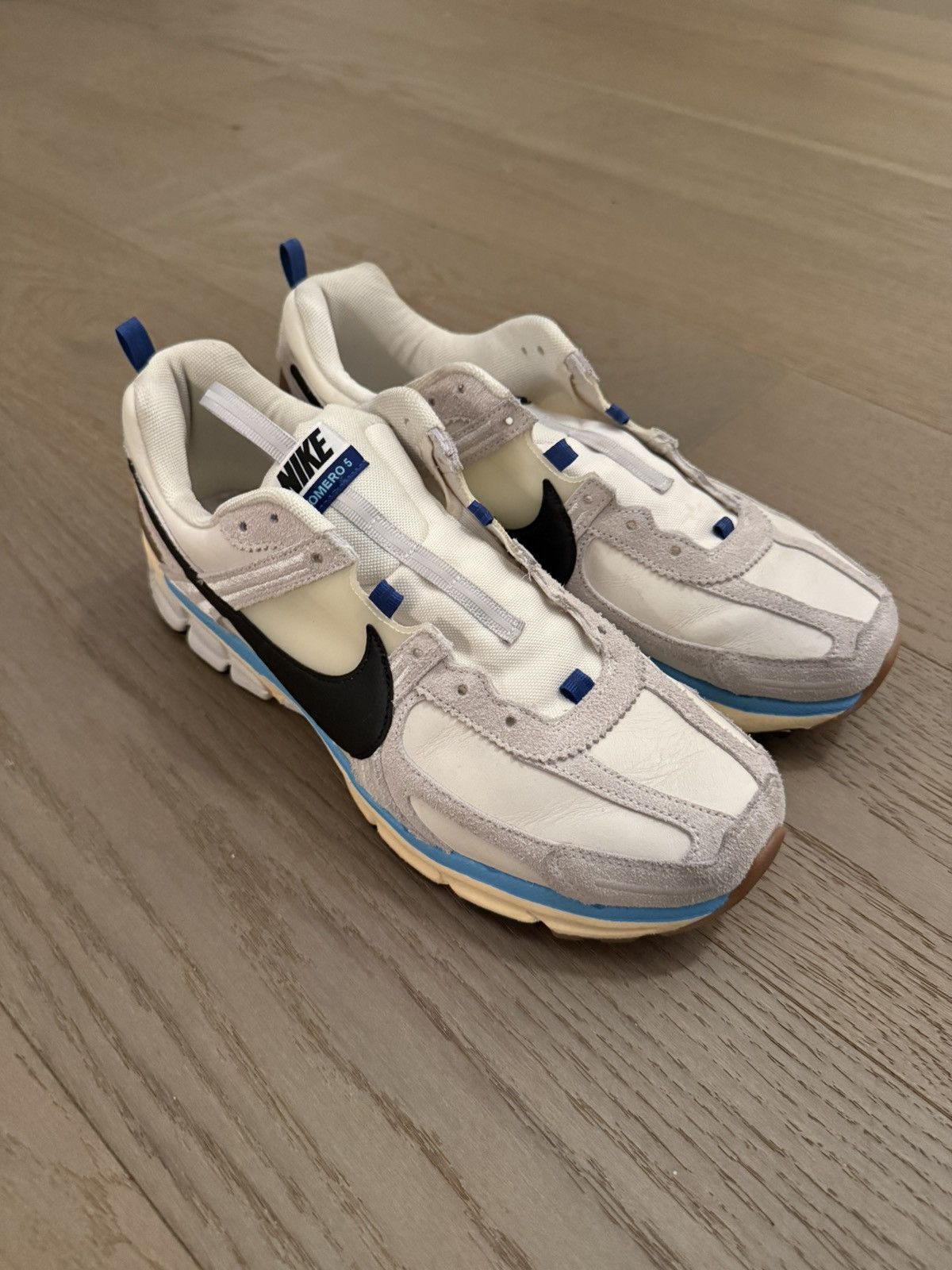 Nike Nike Zoom Vomero 5 White/Blue Black Swoosh – Men’s Size US 14 / EU 47 - 2 Thumbnail