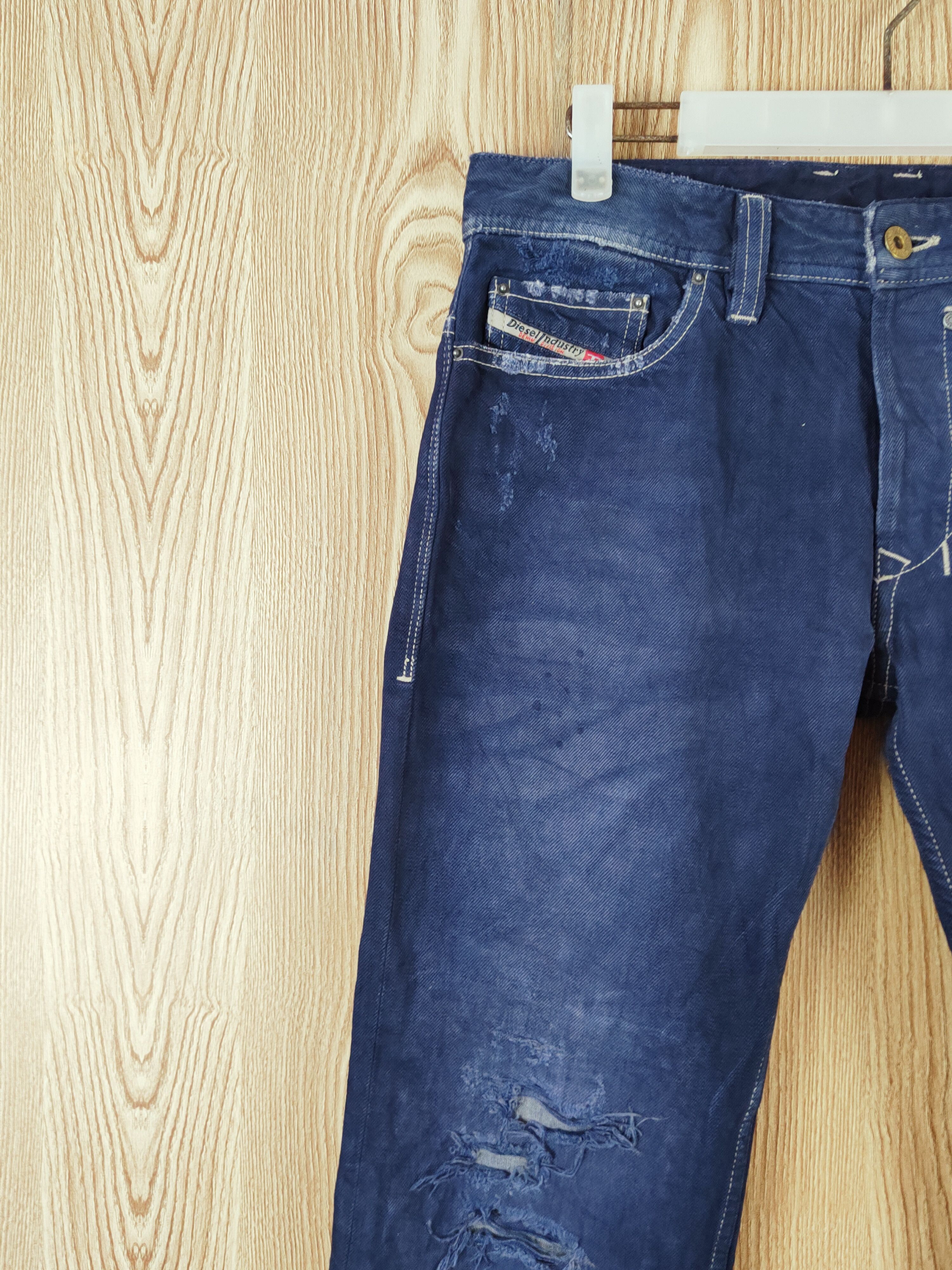 Diesel Diesel Safado Dark Blue Distressed Ripped denim Jeans #W794 Size US 29 - 4 Thumbnail