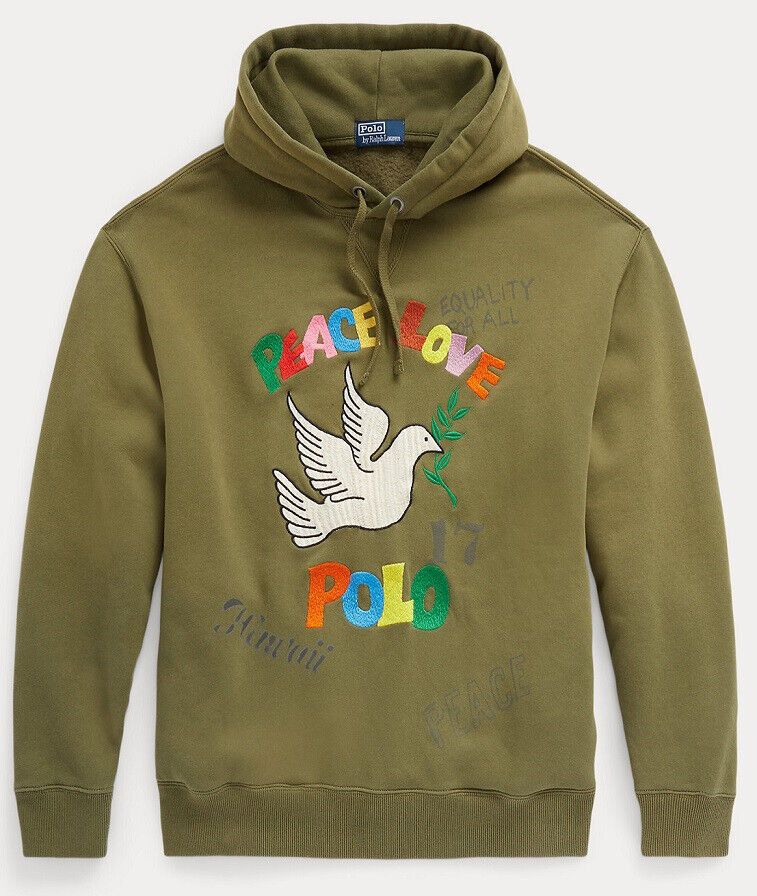 Polo Ralph Lauren POLO RALPH LAUREN EMBROIDERED PEACE LOVE HOODIE Size US XL / EU 56 / 4 - 6 Thumbnail