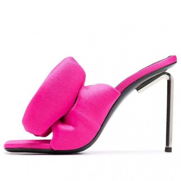 Off-White o1gr1nt0125 Lycra Bow High Allen Mules in Fuchsia Size US 6 / IT 36 - 1 Thumbnail