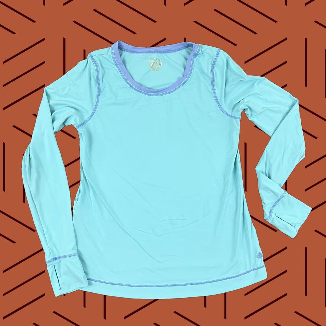 Lilly Pulitzer Lilly Pulitzer Renay Sunguard Shirt Womens Small Blue Long Sleeve Luxletic UPF 50+ Activewear Size S / US 4 / IT 40 - 1 Thumbnail