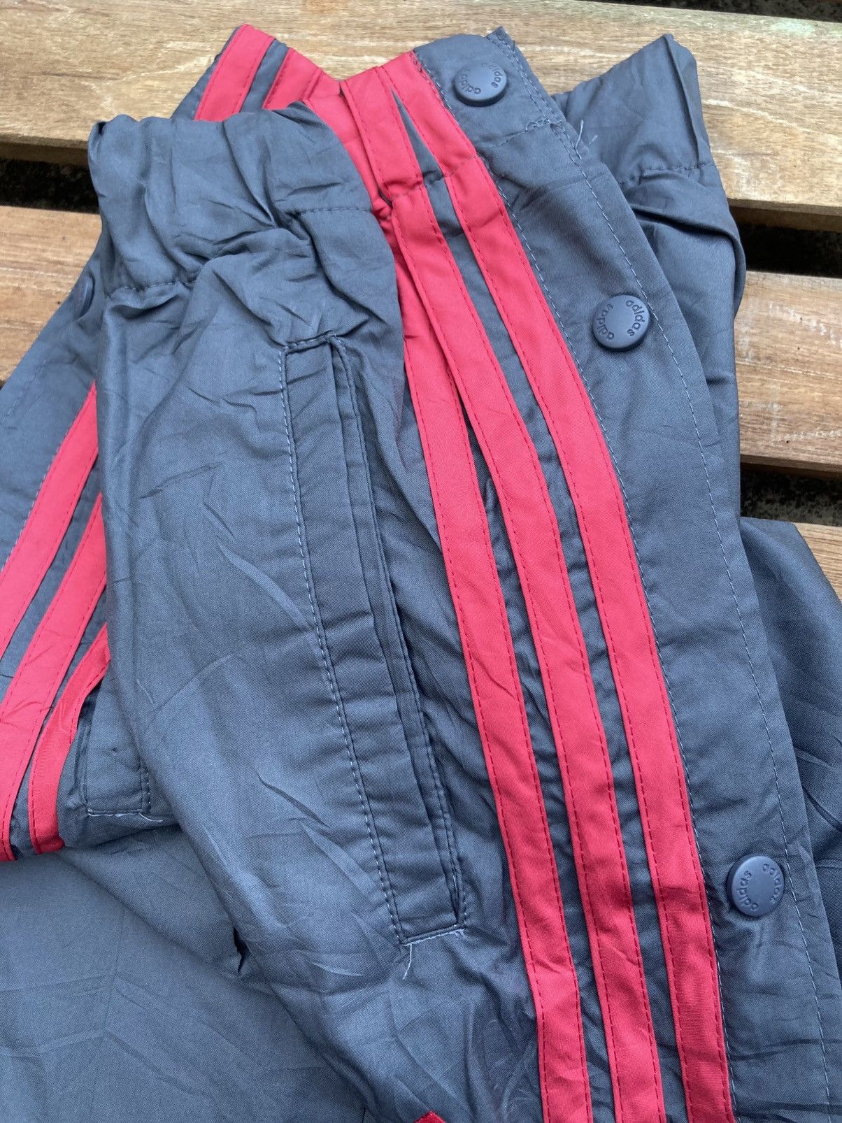 Vintage Vintage OG Adidas Snap Button Unisex Baggy Wide Track Pants Size US 32 / EU 48 - 4 Thumbnail