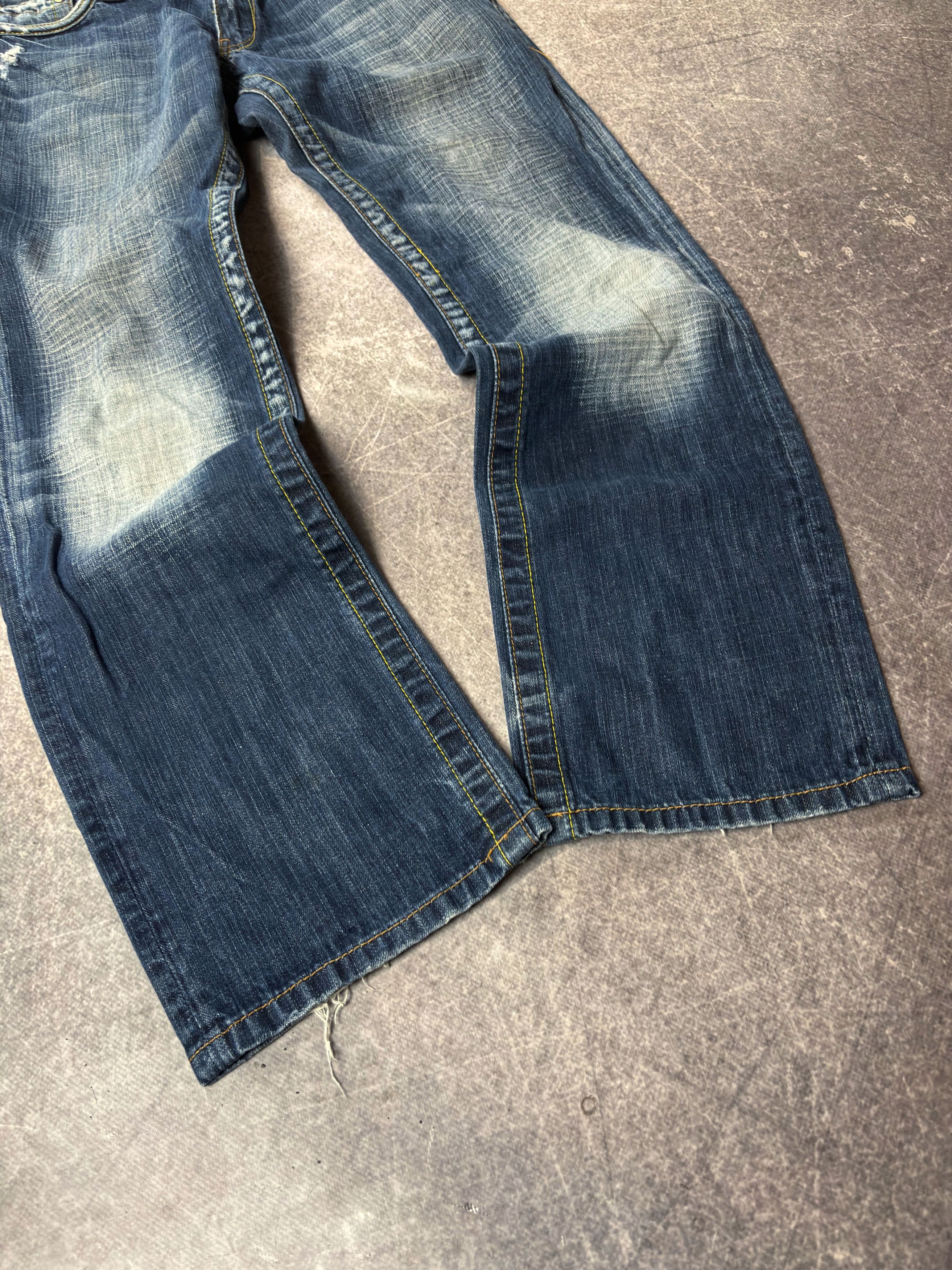 Yohji Yamamoto Y2K Blue Jeans Straight Baggy Vintage Washed Streetwear Fit Size US 32 / EU 48 - 3 Thumbnail