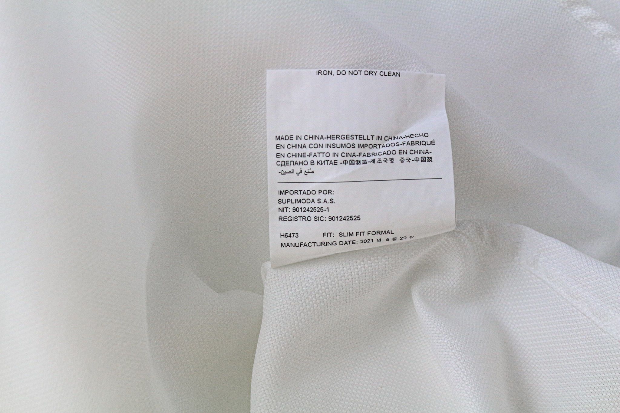 Suitsupply TRAVELLER 37/14 1/2 Slim White Cotton Shirt 79404 Size 36R - 7 Thumbnail