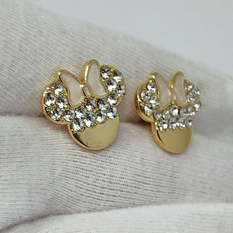 Disney Disney x BaubleBar Minnie Mouse Gold Tone Stud Earrings Size ONE SIZE - 4 Thumbnail