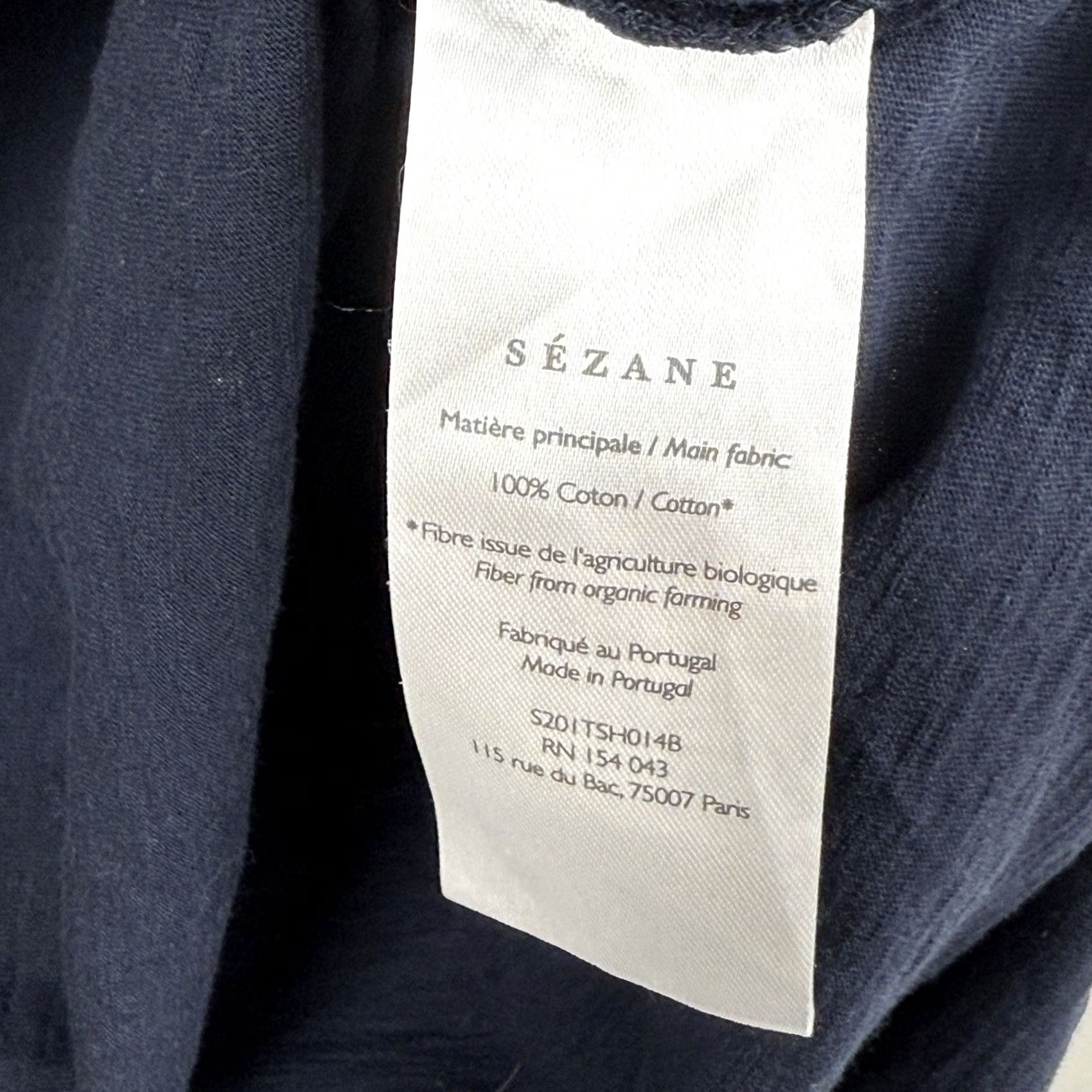 Vintage Sezane T-Shirt Navy V-Neck 100% Cotton Short Sleeve Women M Casual Basic Size M / US 6-8 / IT 42-44 - 5 Thumbnail
