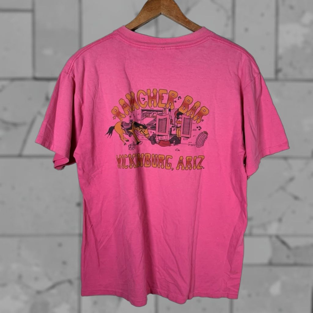 Vintage VINTAGE Oneita Pink Graphic Tee L USA Single Stitch Mens Size US L / EU 52-54 / 3 - 1 Thumbnail