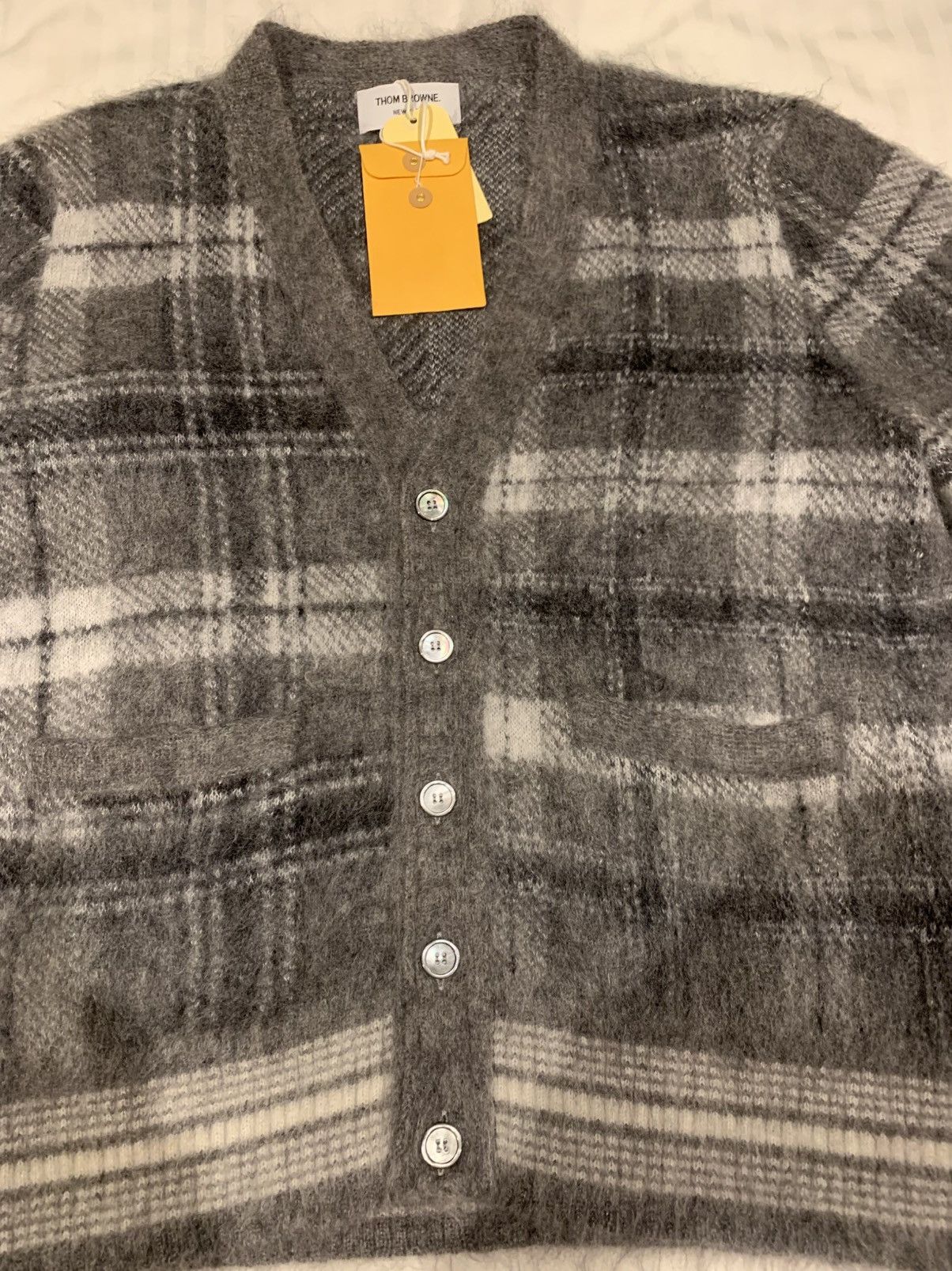 Thom Browne Thom Browne Tartan Plaid Mohair Cardigan in size 3 Size US M / EU 48-50 / 2 - 5 Thumbnail
