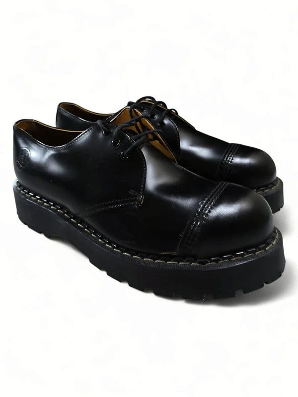 Leather Chunky Steel Cap Punk Leather Shoes Made in England 90s Size US 11 / EU 44 - 3 Thumbnail